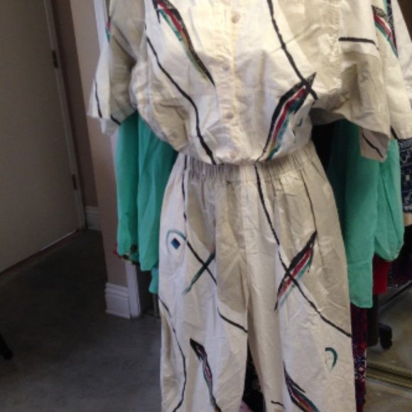 SOLD Abstract Art Romper Jumpsuit Small - Picture 2 of 6